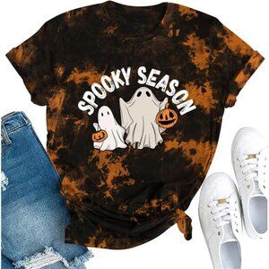 Halloween Vintage Spooky T-Shirt - Short Sleeve Casual Fall Top